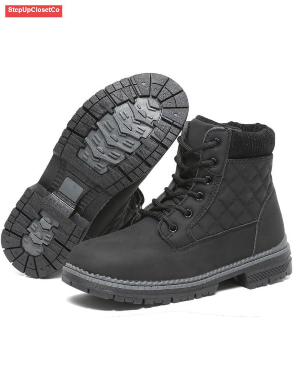Faux Fur Lined Water Resistant Snow Boots Lace-Up Ankle Winter Hiking